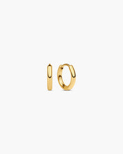 Goldfarbene Creolen aus Edelstahl mit 18K Gold-Plattierung.